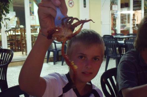 Essen in Torreros, u.a. gab es Calamares